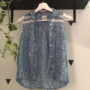 Mudd denim(imitation) button down tank top